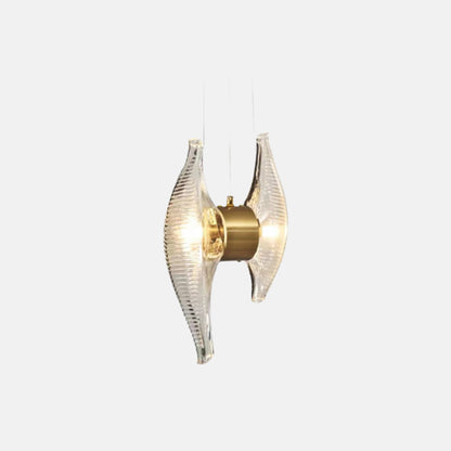 Modern Gold Pendant Light Metal Glass Uneven Bedroom