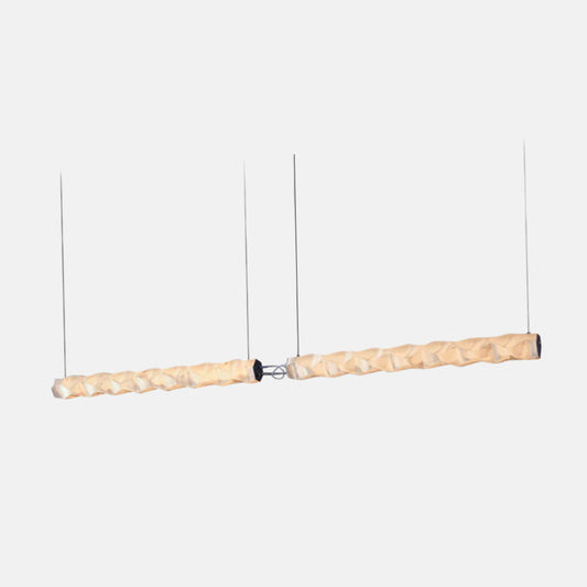 Modern White Pendant Light Metal PET Linear Living Room