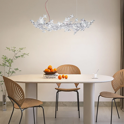 Designer Silver Pendant Light Acrylic Sellate Living Room