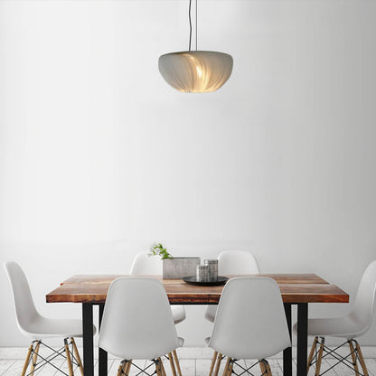 Modern White Pendant Light Metal Acrylic Round Study Room