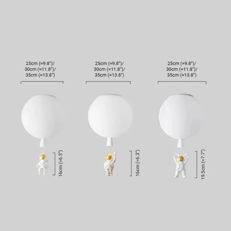 Designer Ceiling Light Acrylic Astronaut Balloon Children's Room