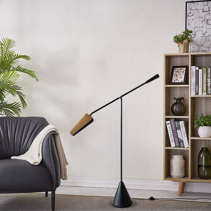 Minimalist Black Floor Lamp Metal Marble Linear Bedroom