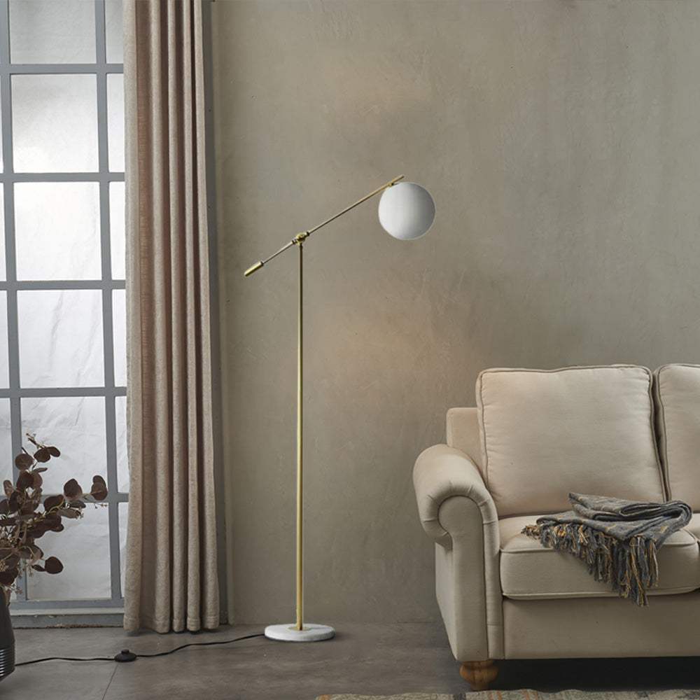 Modern Gold Floor Lamp Metal Linear Living Room