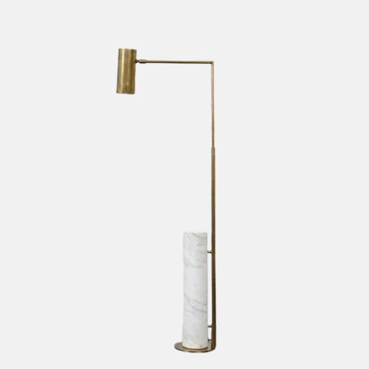 Modern Gold Floor Lamp Metal Marble Cylindrical Bedroom