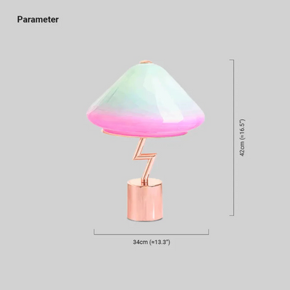 Morandi Colorful Table Lamp Glass Metal Conical Bedroom