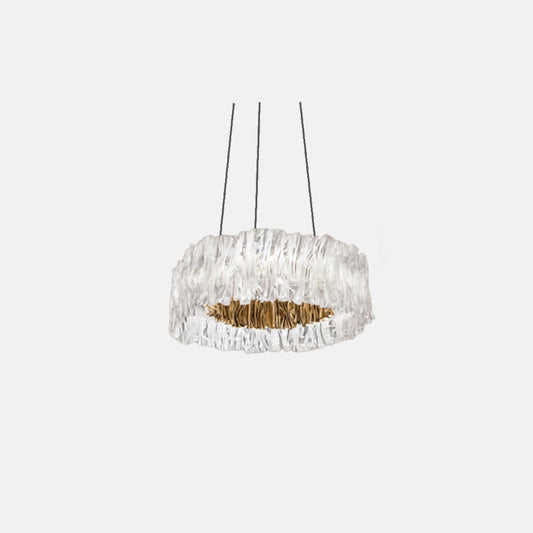 Designer Gold/Chrome Pendant Light  Acrylic Round Living Room