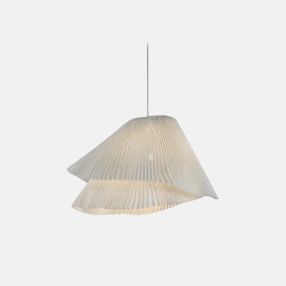 Modern White Pendant Light Metal Fabric Living Room