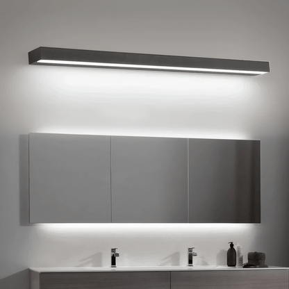 Minimalist Black Wall Light Metal Acrylic Rectangular Bathroom