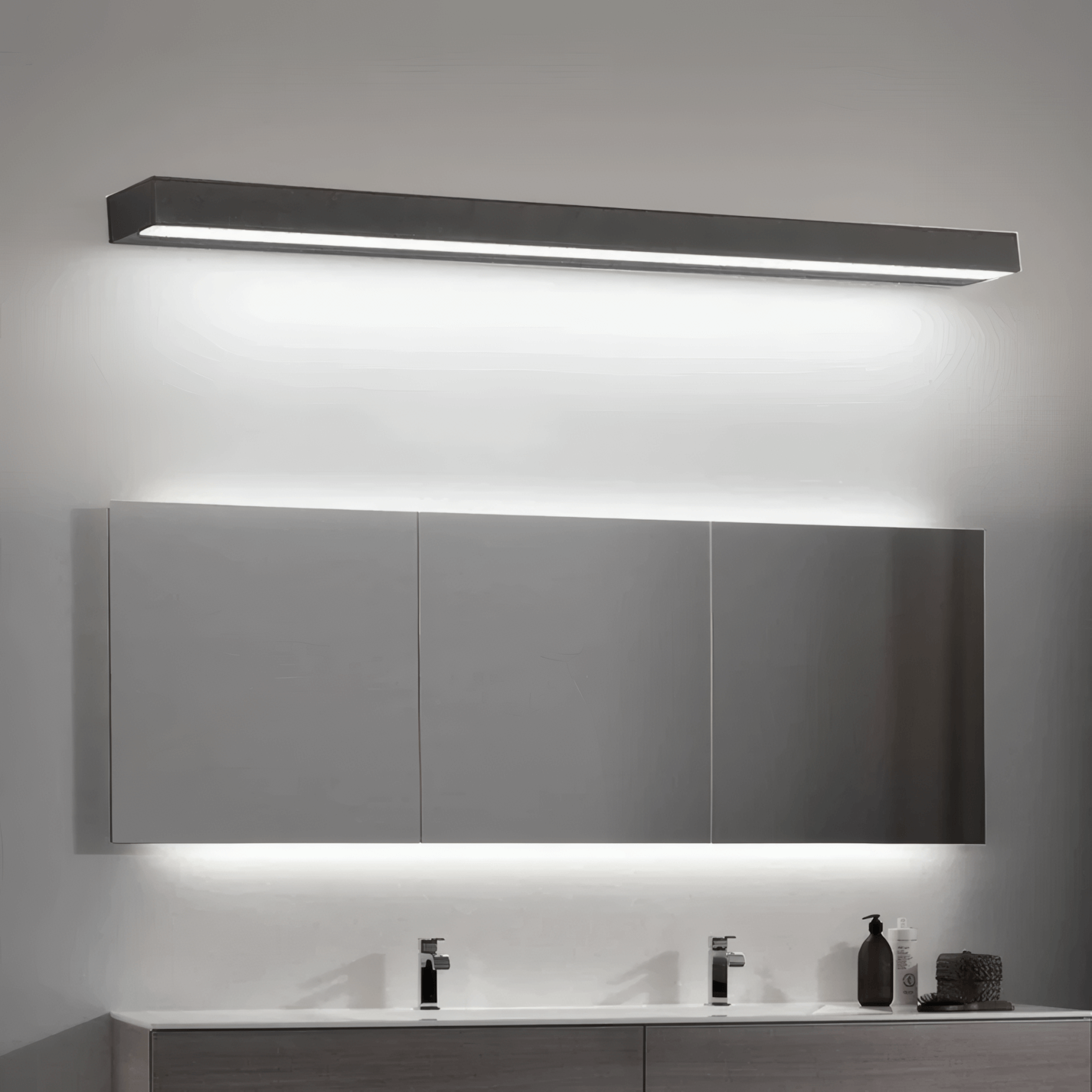 Minimalist Black Linear Wall Light Bathroom
