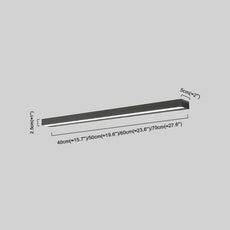 Minimalist Black Linear Wall Light Dimension