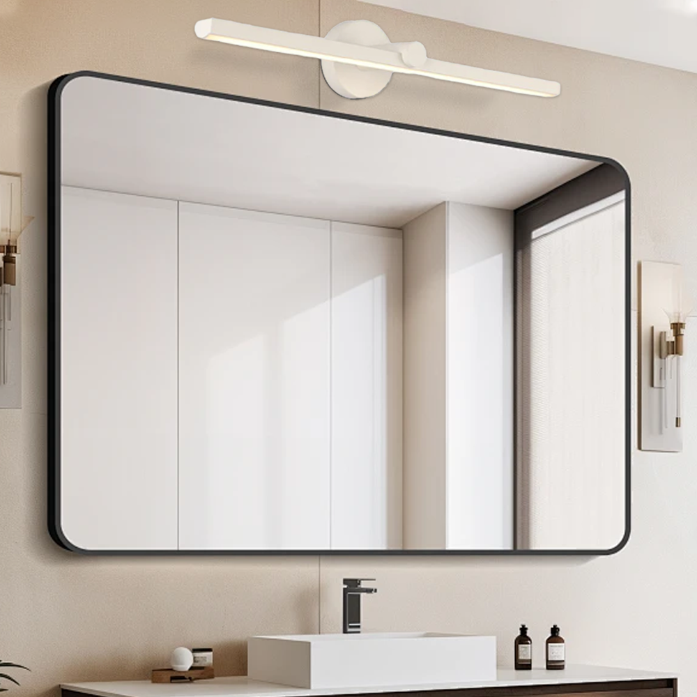 Minimalist White Wall Lamp Metal Linear Bathroom