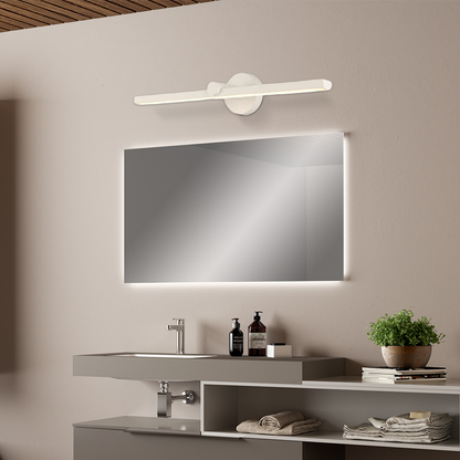 Minimalist White Wall Lamp Metal Linear Bathroom