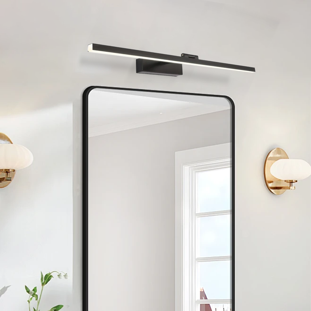 Modern Black/White Wall Lamp Metal Linear Bathroom