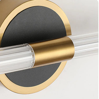 Modern Metal Acrylic Bathroom Wall Light Black/Gold