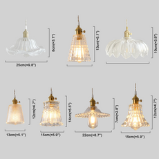 Art Deco Clear Pendant Light  Metal Geometric Bedroom