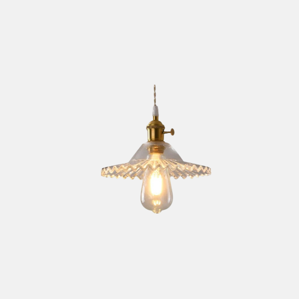 Art Deco Clear Pendant Light  Metal Geometric Bedroom