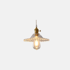 Art Deco Clear Pendant Light  Metal Geometric Bedroom