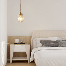 Art Deco Clear Pendant Light  Metal Geometric Bedroom