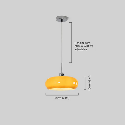 Modern Orange/White Pendant Light Metal Living Room