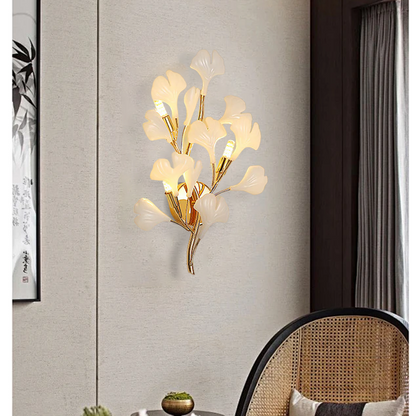 Designer White Wall Lamp Ceramic Dendritic Dining Room