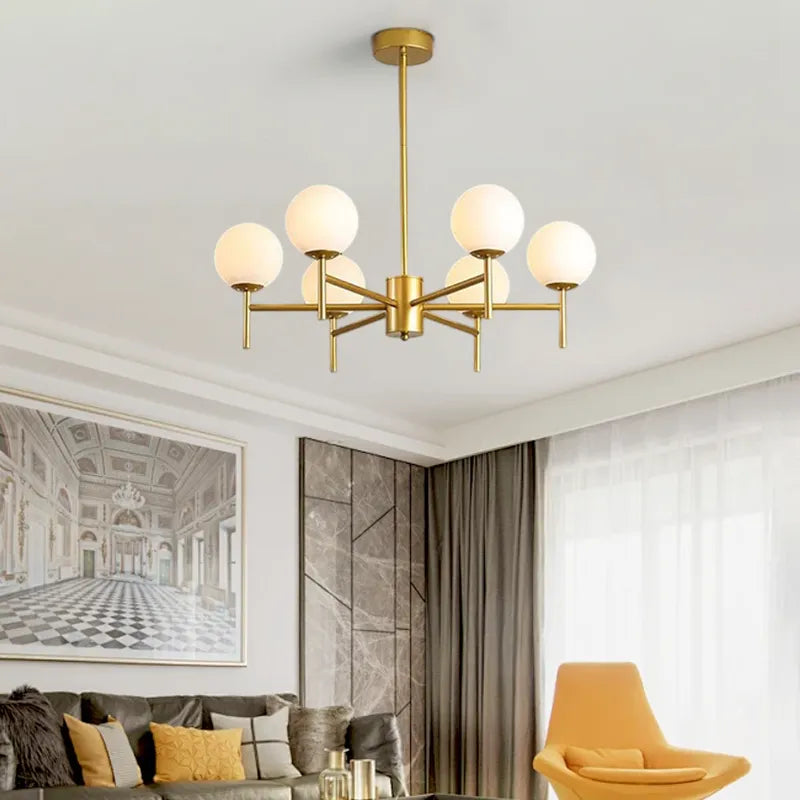 Modern  Black Gold  Pendant Light Metal Bubble Bedroom