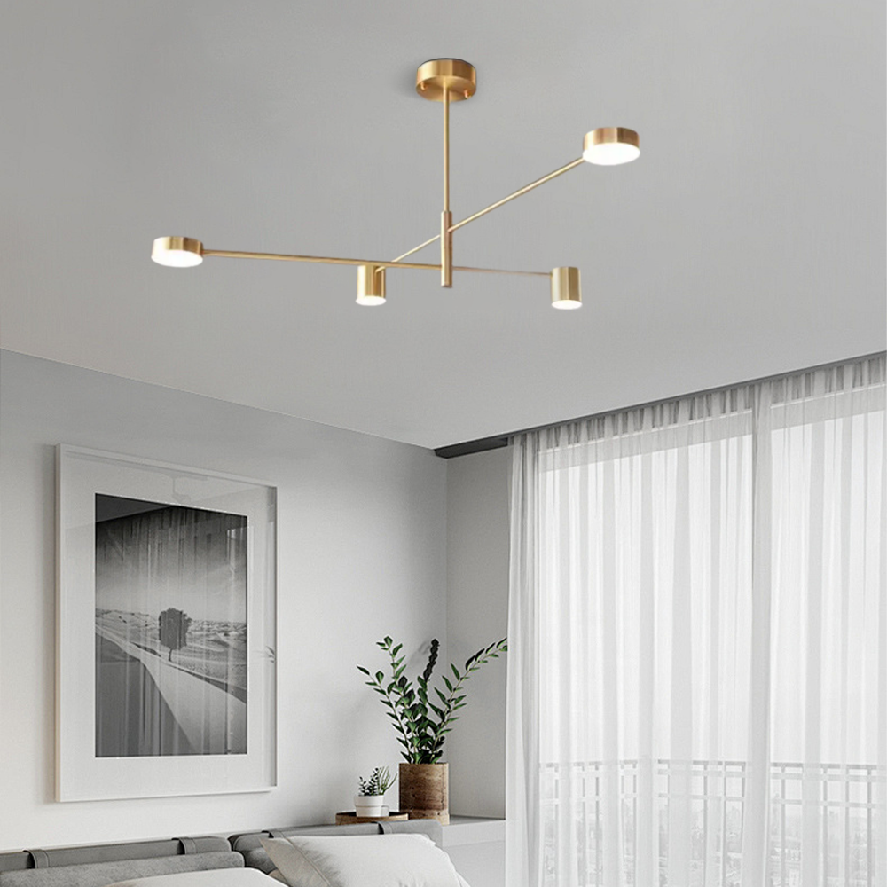 Minimalist Black/Gold Pendant Light Metal Dendritic Living Room