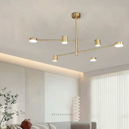 Minimalist Black/Gold Pendant Light Metal Dendritic Living Room