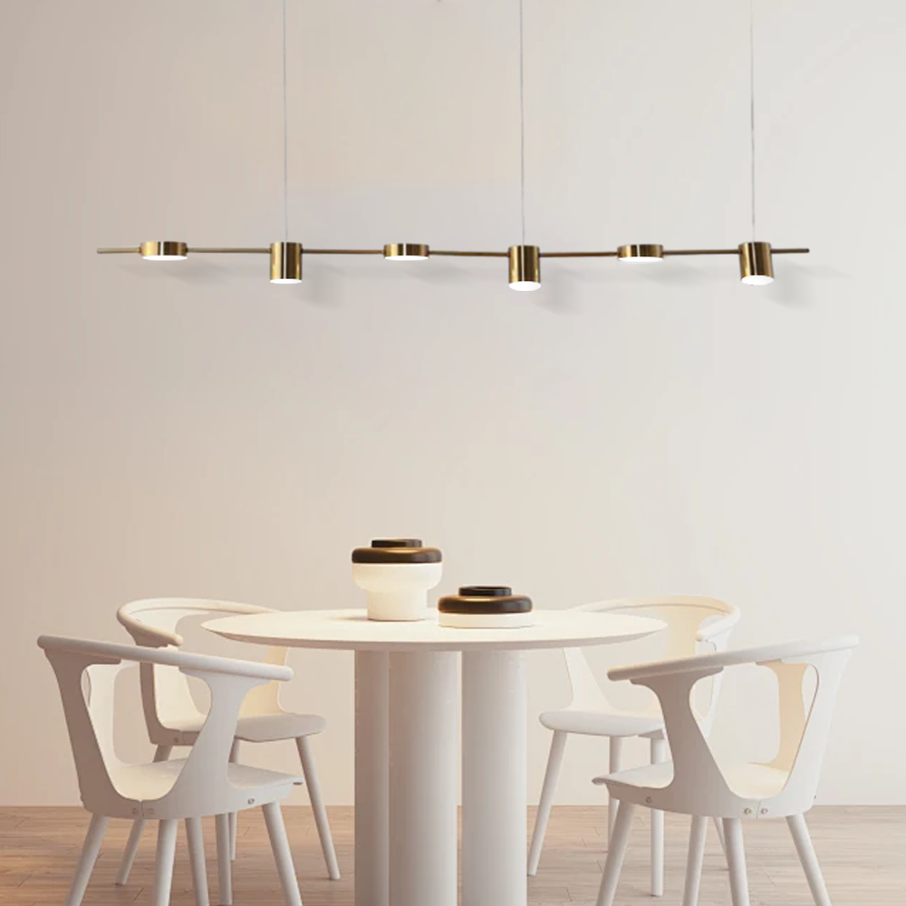 Modern Black/Gold Pendant Light Metal Geometric Dining Room