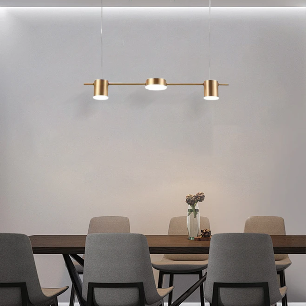 Modern Black/Gold Pendant Light Metal Geometric Dining Room