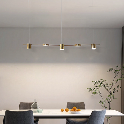 Modern Black/Gold Pendant Light Metal Geometric Dining Room