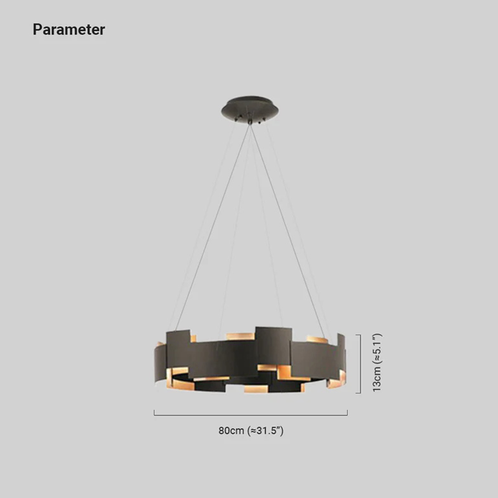 Industrial Black Pendant Lamp Metal Round Living Room