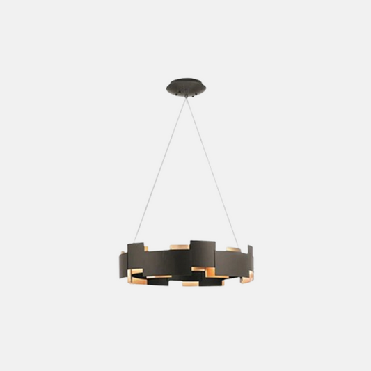 Industrial Black Pendant Lamp Metal Round Living Room