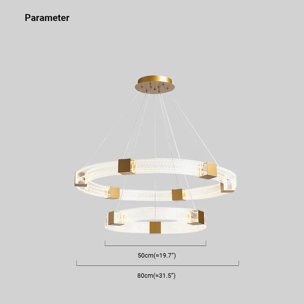 Modern Gold Pendant Lamp Metal Annular Dining Room