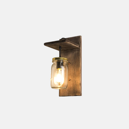 Classical Wood Wall Lamp Metal Wood Lantern Living Room