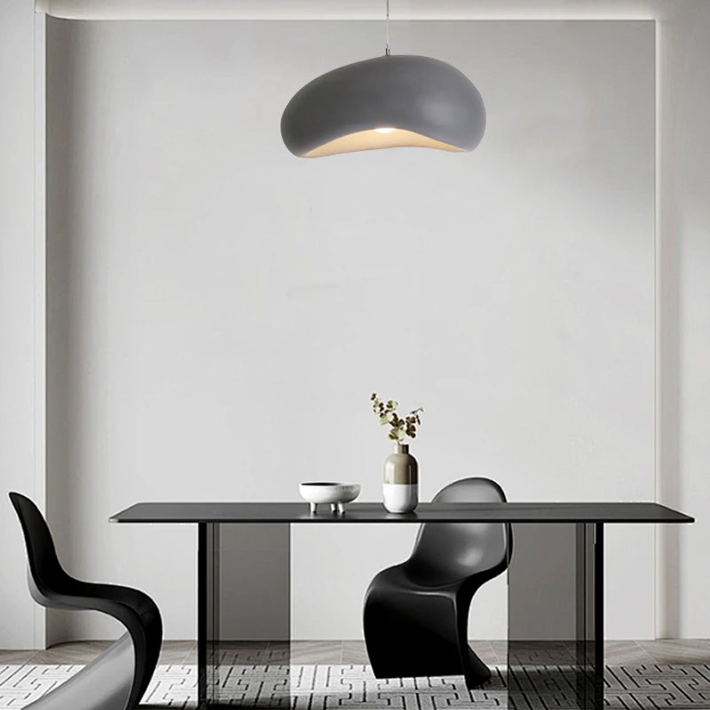 Modern Gray Pendant Light Bread Shape Dining Room