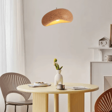 Modern Wood Pendant Light Bread Shape Dining Room