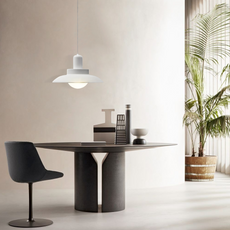 Modern Black Pendant Light Metal Hooded Outdoor