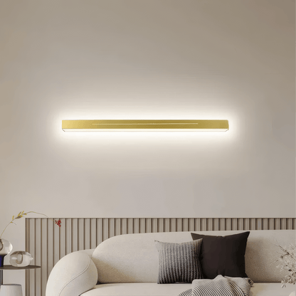 Minimalist Black/Gold Wall Light Metal Rectangular Bedroom