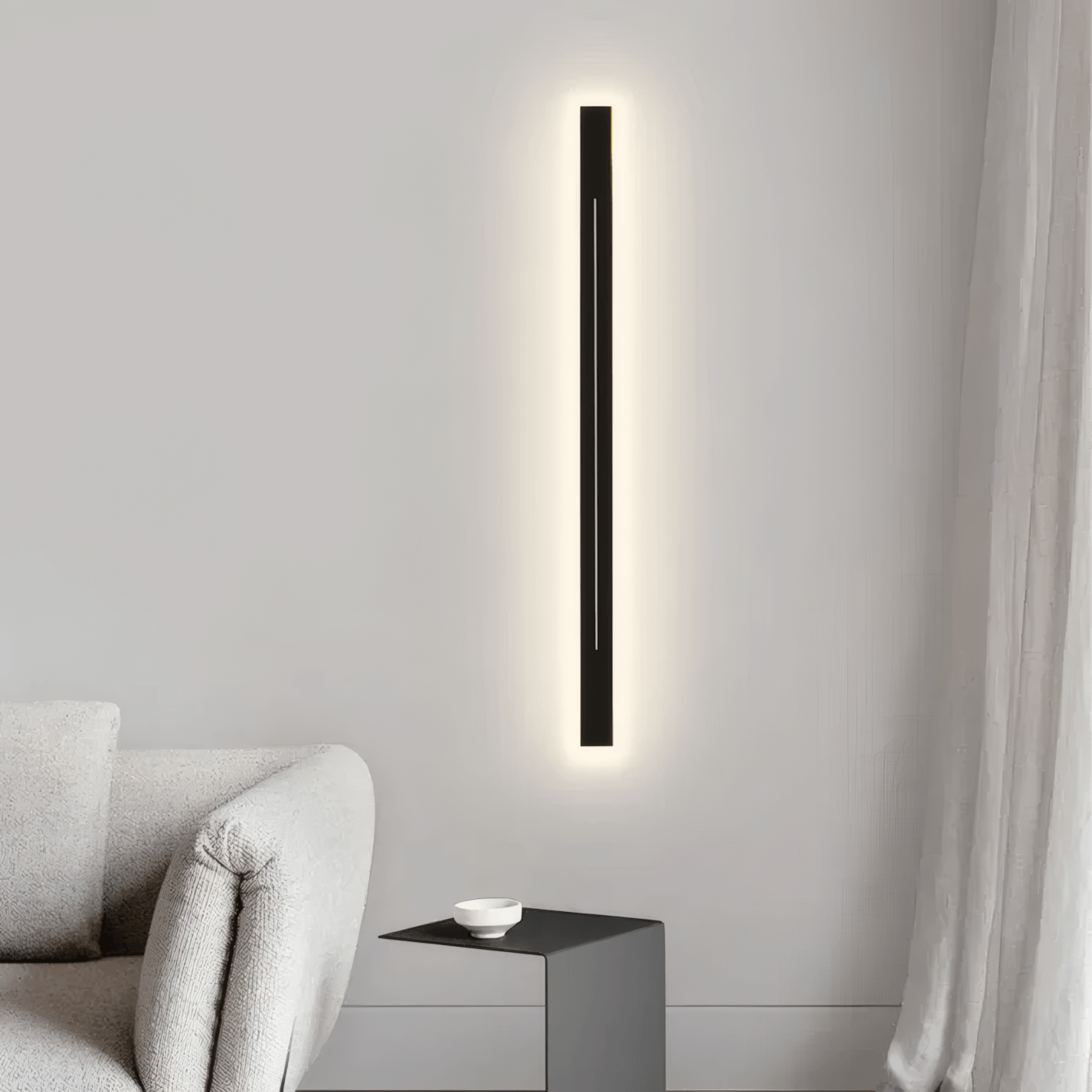 Minimalist Linear Black Wall Lamp Living Room