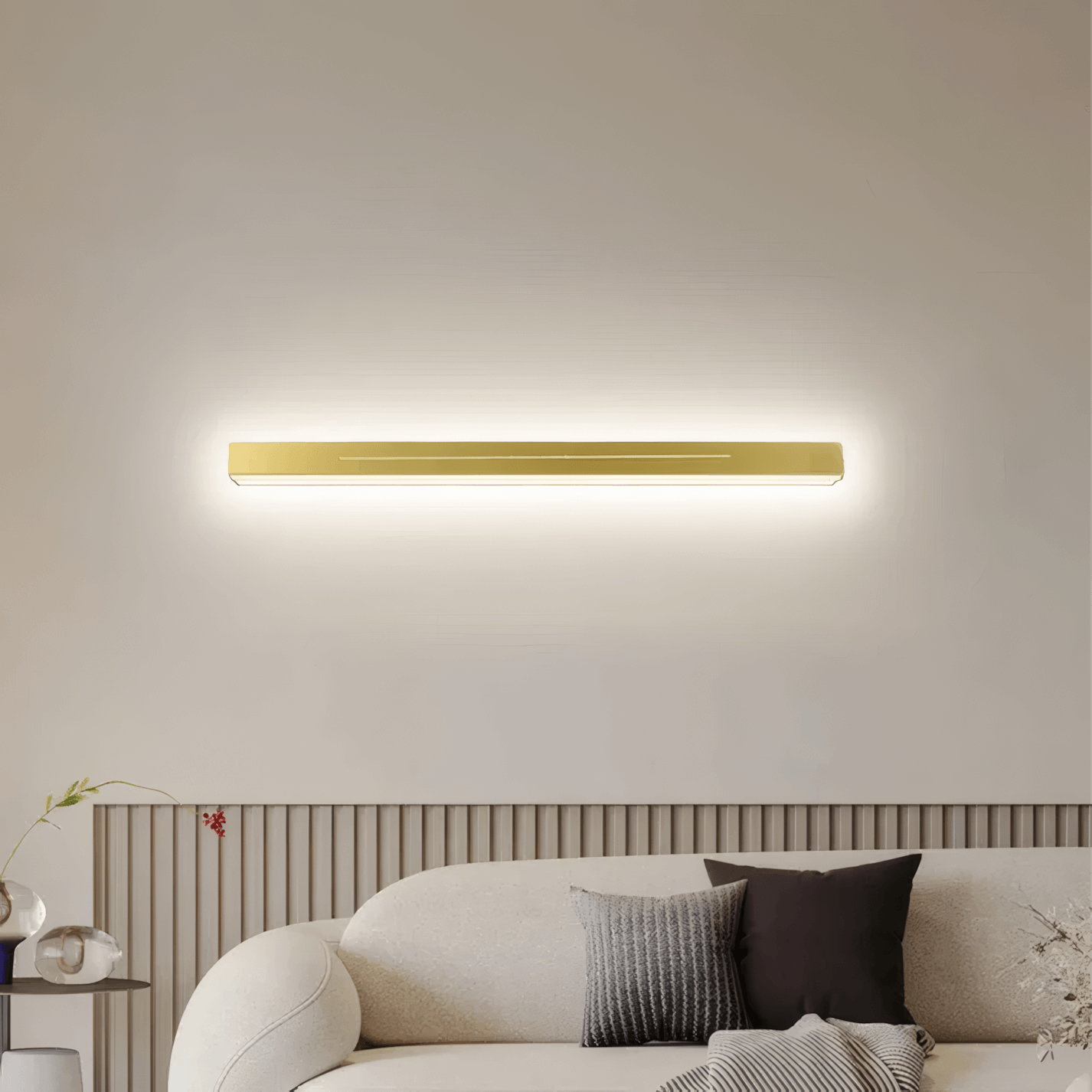 Minimalist Linear Gold Wall Lamp Living Room