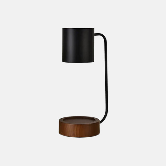 Minimalist Black/White Table Lamp Metal Wood Study Room