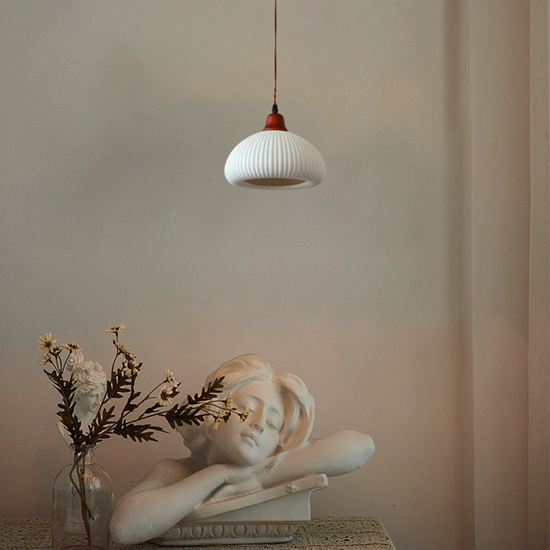 Vintage White Pendant Light Caramic Lantern Living Room