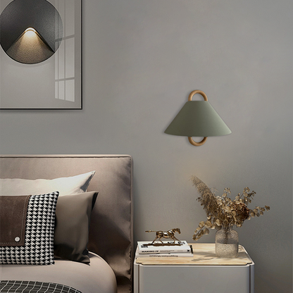 Modern Beige/Yellow Wall  Lamp Metal Fabric Bedroom