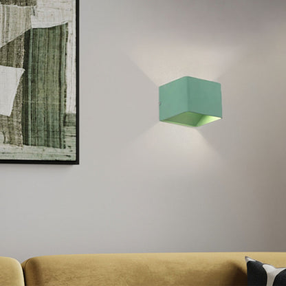 Morandi Black/Green/White Wall Lamp Metal Square Study Room