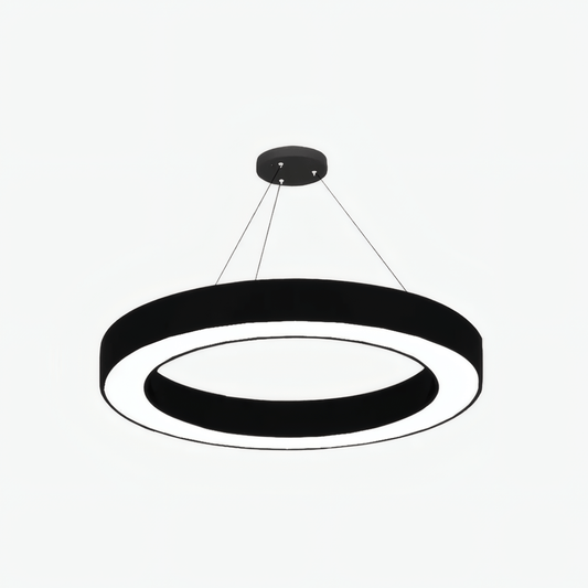 Minimalist Black Pendant Light Acrylic Ring Dining Room