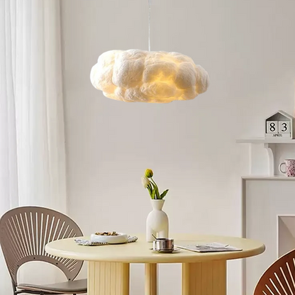 Art Deco White Pendant Light PVC Cotton Cloudy Living Room