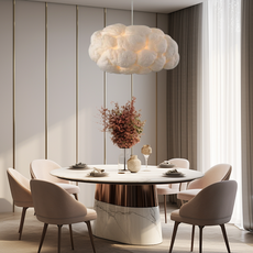 Art Deco White Cloud Fluffy Pendant Light Dining Room