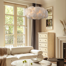 Art Deco White Cloud Fluffy Pendant Light Living Room