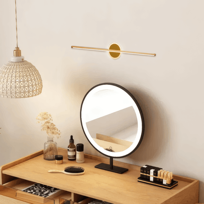 Minimalist Black/Gold Wall Lamp Metal Linear Bathroom