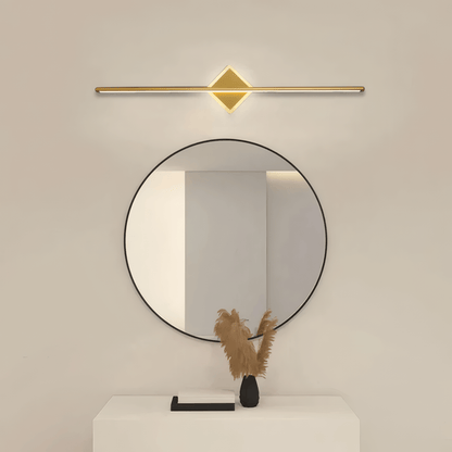 Minimalist Black/Gold Wall Lamp Metal Linear Bathroom